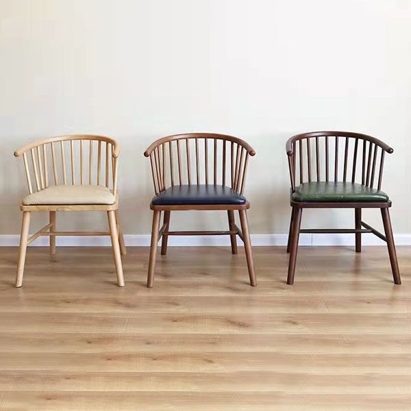 Arm Dining Chairs Modern Oak Wood Side Chairs for Dining Room