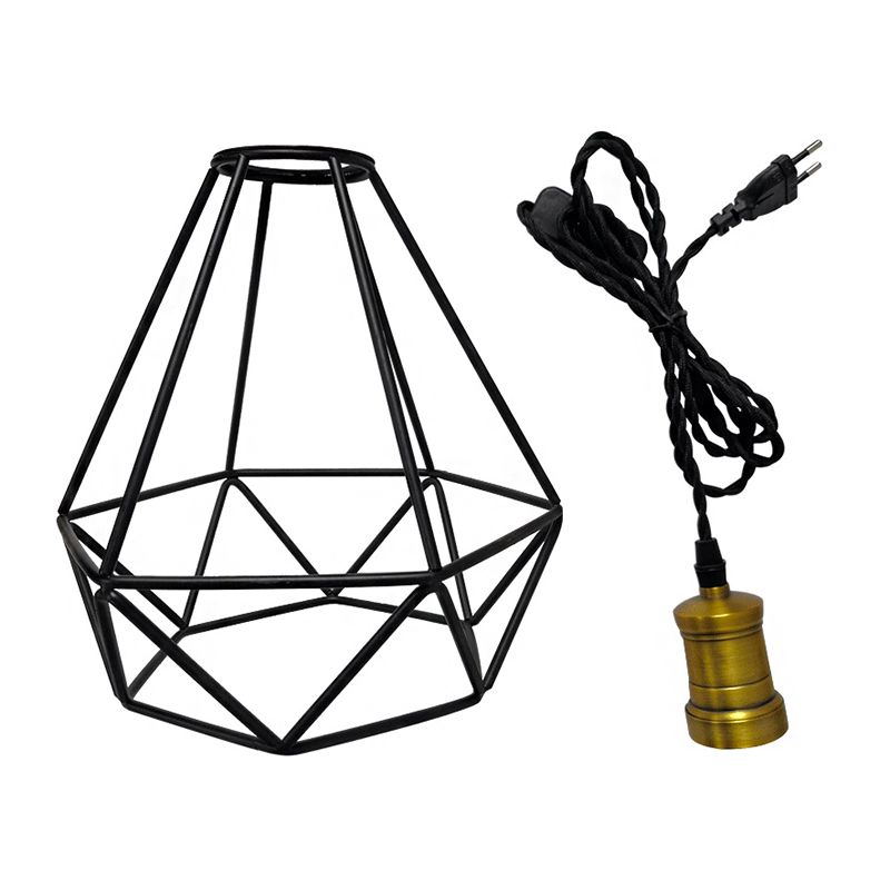 Lampada industriale a sospensione a sospensione a sospensione in metallo geometrico in metallo.
