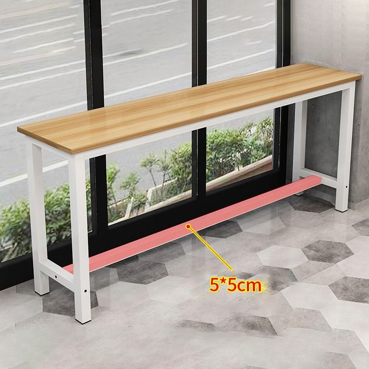 Metal and Wood Rectangular Table, Modern Style Home Living Room Kitchen Bar Table