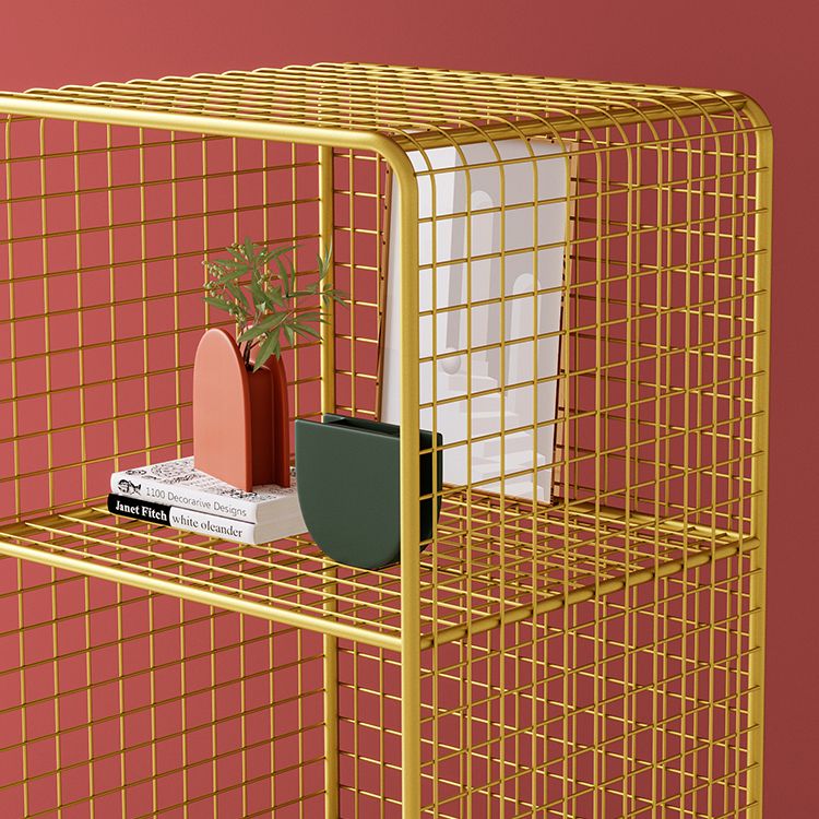 Glam Style Bookshelf Metal Standard Shelf Bookcase for Home Use