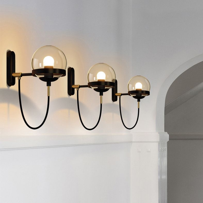 Modern Minimalist Style Globe Wall Lighting Ideas Glass 1 Light Wall Lamps for Living Room