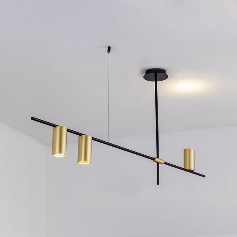 Lámpara de múltiples lámparas de lámparas de isla de cilindro moderna lámpara colgante con sombra de metal