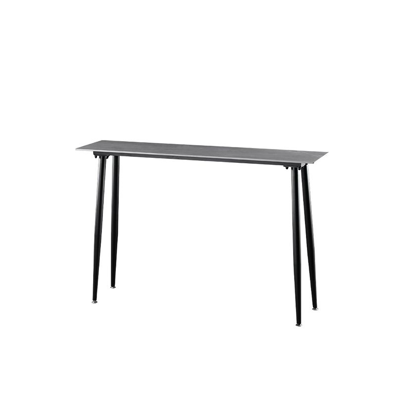 Industrial Style Bar Table Stone Rectangle Pub Table in Gray