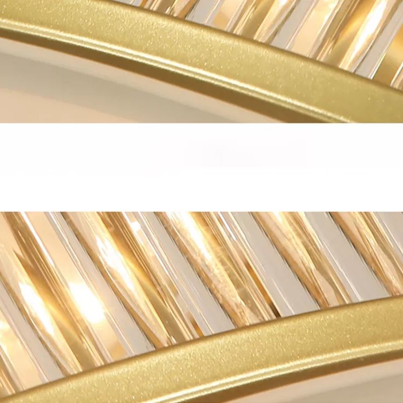 Plafonnier encastré à tambour, plafonnier moderne en cristal pour chambre à coucher, doré