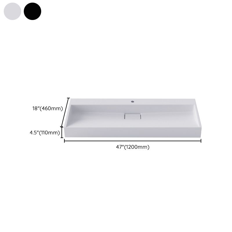 Modern Vessel Bathroom Sink Rectangular Single Faucet Hole Wash Stand(not Included Faucet)