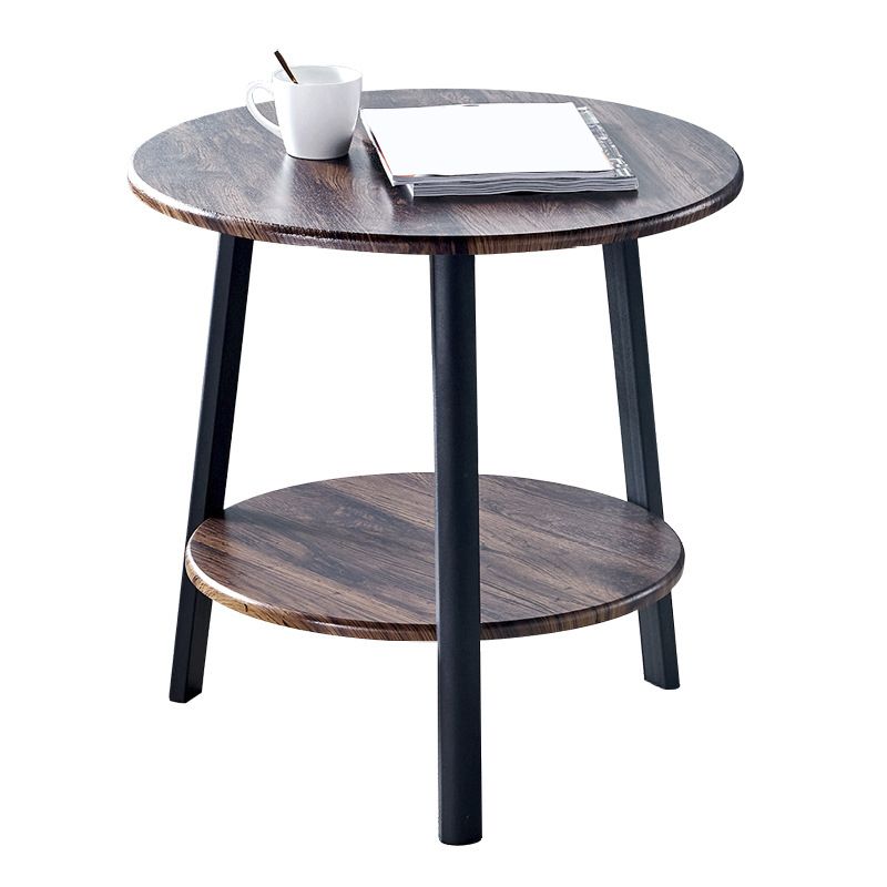 3 Legs Round Side End Table Wood Side End Table with Storage