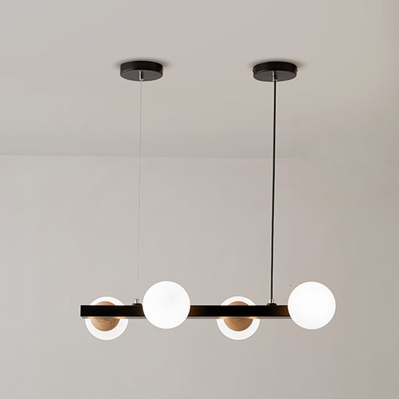 Brown Hanging Ceiling Light White Glass Modern Island Lamps for Dining Room