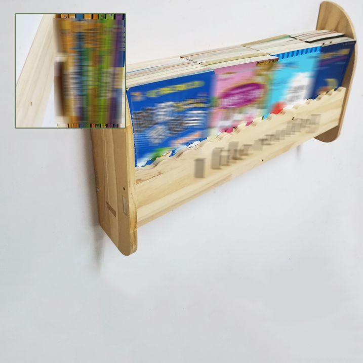 Modern Style Wooden Bookshelf Wall Mounted Shelf Bookcase for Study Room