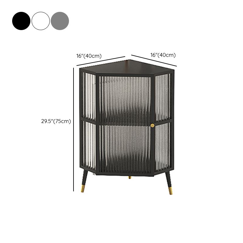 Contemporary Curio Cabinet Metal Corner Unit Buffet Cabinet for Dining Room