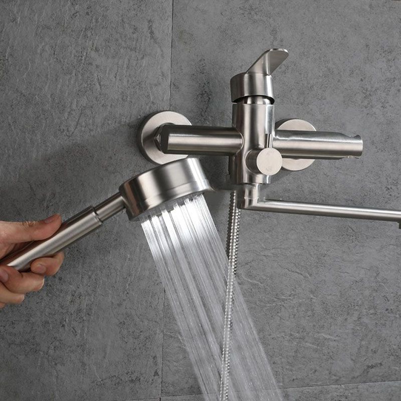 Bathroom Bathtub Faucet Rod Handle Handheld Shower Head Bathtub Faucet