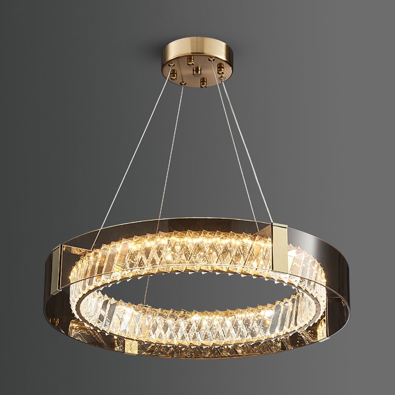 Luce a ciondolo a LED a LED CRYSTALE in lampadario moderno in acciaio inossidabile in stile lusso per camera da letto