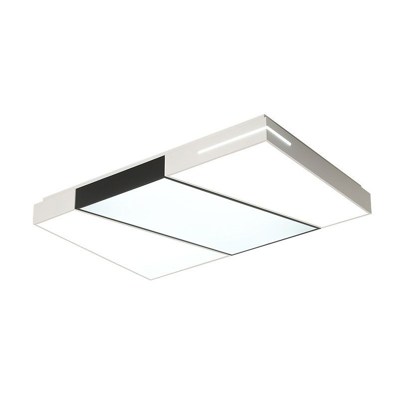 White Splicing Quadrate Flush Ceiling Light Contemporary Metal LED Flush Mount Lighting Fixture