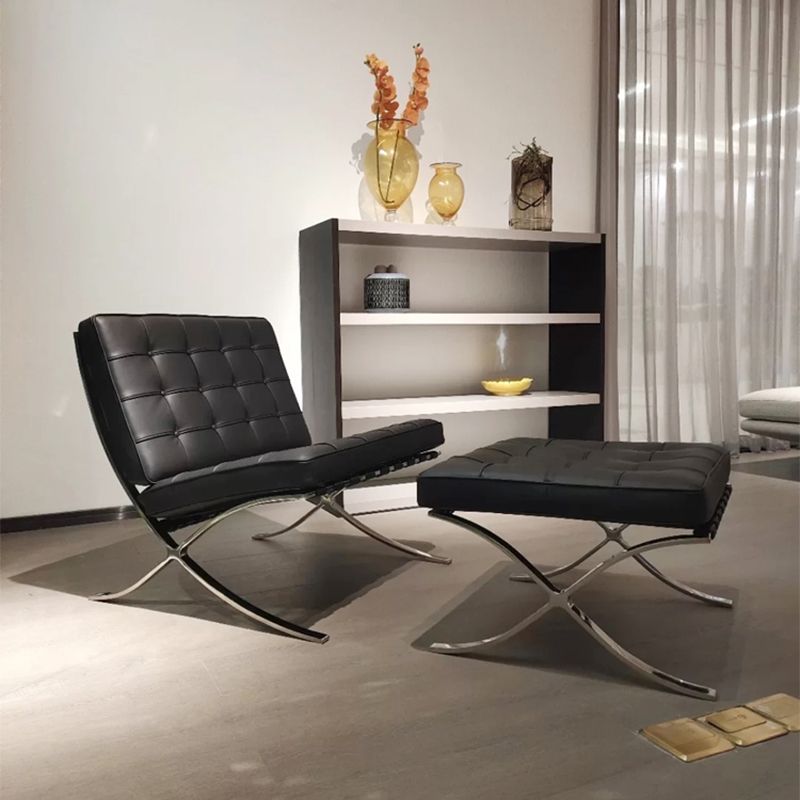 Faux Leather Accent Chair 29.52" L x 30.70" W x 30.70" H Tufted Lounge Chair
