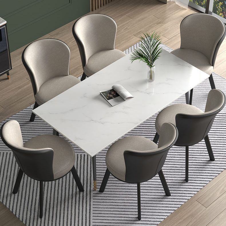 Chaise d'appoint en Faux cuir de Style moderne, chaises de salle à manger sans accoudoirs à dossier solide pour la cuisine