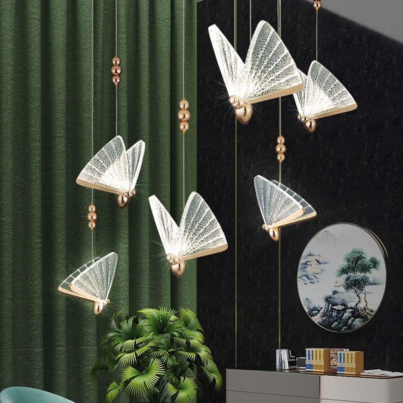 Moderner Butterfly Hängnisbeleuchtung Acryl Decke Anhängerlampe