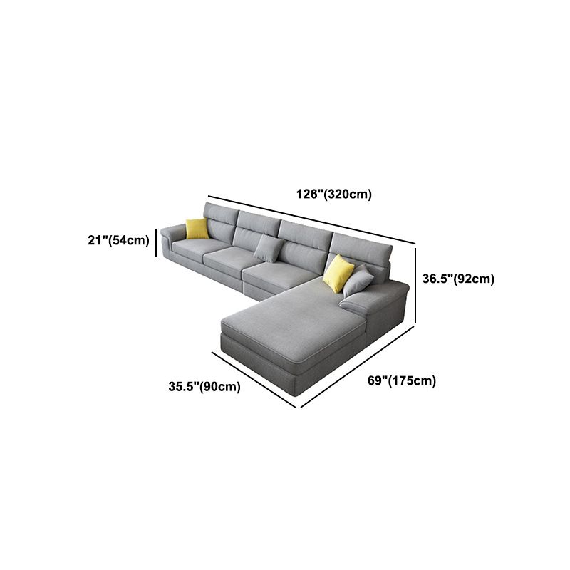 Slipcovered Sectional Pillow Top Arm Sofa & Chaise with 4 Seaters