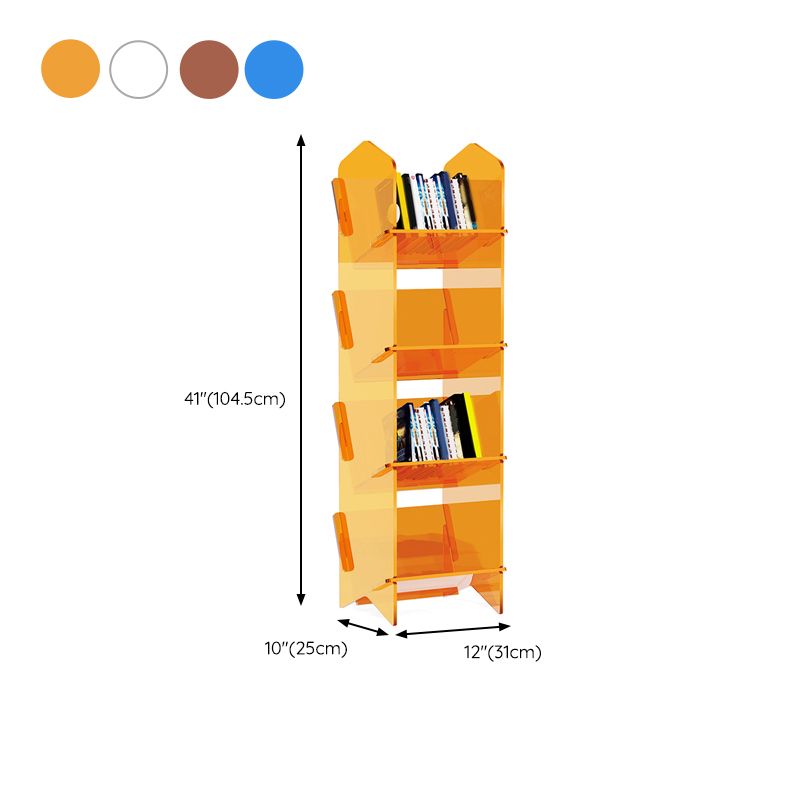Scandinavian Acrylic Bookcase Standard Closed Back Bookshelf with Shelves