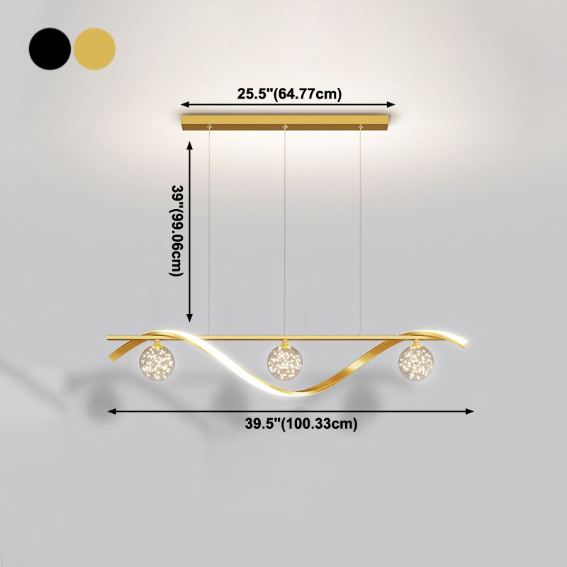 Luminaires d'éclairage de l'île sphérique modernes
