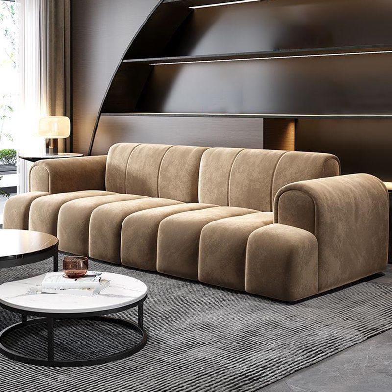 Contemporary Stationary Cushions Recessed Arm Living Room Settee