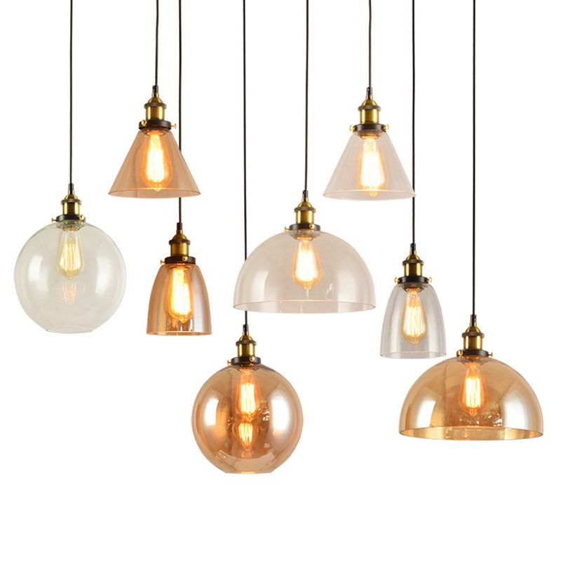 Dachbodenstil Schattierter Anhänger Beleuchtung Fixierglas Hanging Leuchte für Esszimmer