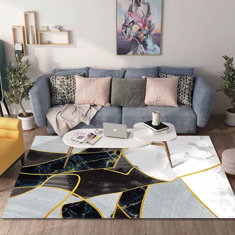 Relaxing Geo Printed Rug Multi Color Polypropylene Area Carpet Non-Slip Backing Stain-Resistant Indoor Rug for Bedroom