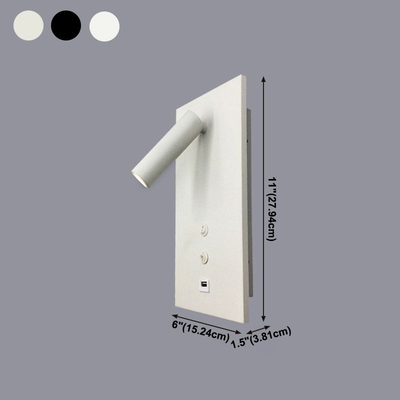 Style contemporain Rectangulaire mural métal métal 2 lumières de lecture de la lumière murale