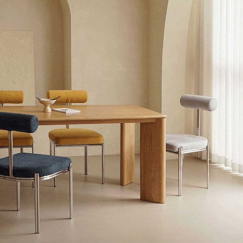 Rectangle Dining Site Table Pine Solid Wood Furniture with 4 Legs