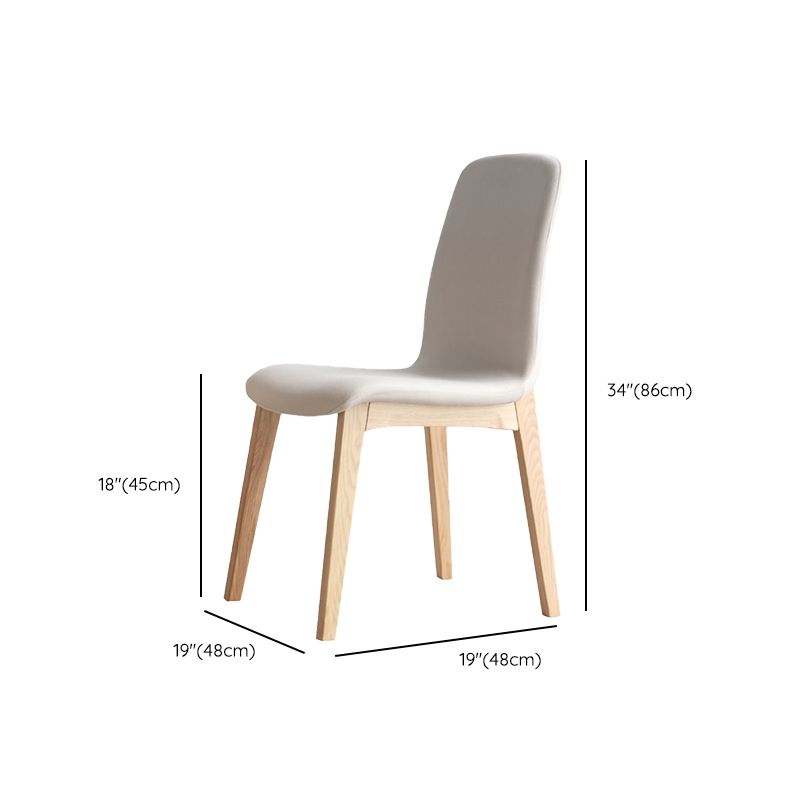 Contemporary Kitchen Dining Side Chair Wood Parsons Chair in White
