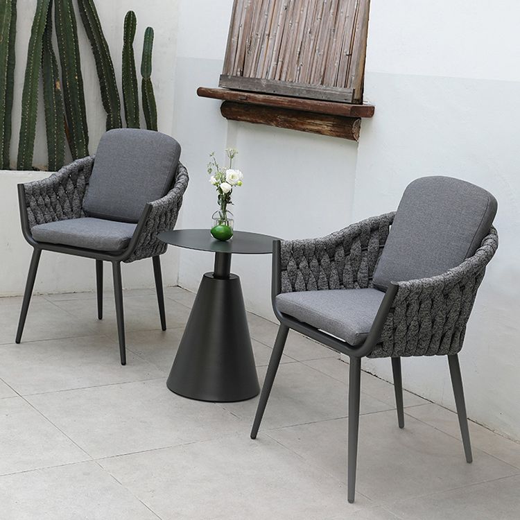 Contemporary Outdoors Dining Chairs with Removable Water Repellent Finish Cushion