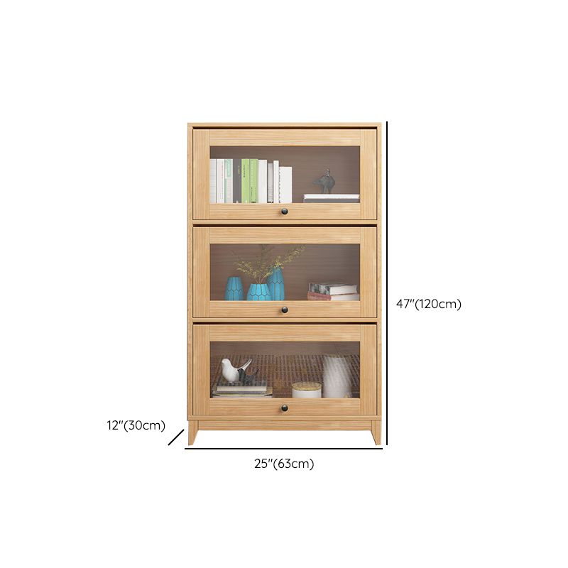 Scandinavian Style Closed Back Bookshelf Standard Wooden Bookcase