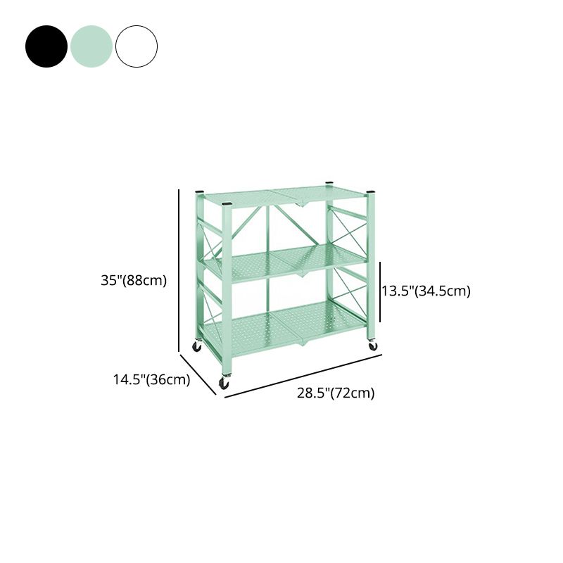 Industrial Geometric Bookcase Metal Open Back Bookcase with Wheels