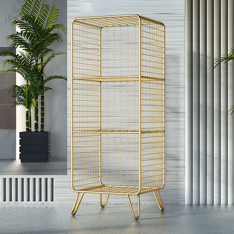 Glam Metal Bookshelf Standard Shelf Bookcase for Home Office 11.8" W