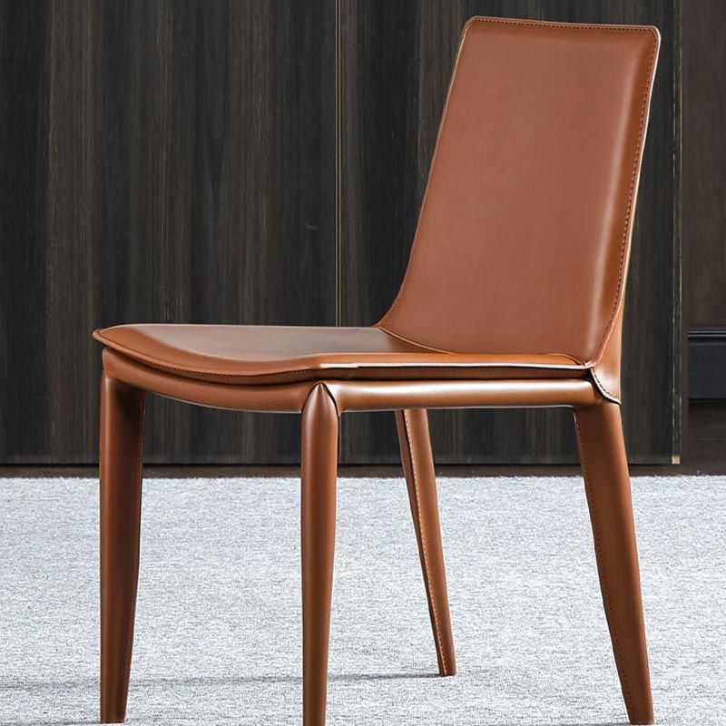 Contemporary Style Dining Chairs Armless Chair with Metal Legs for Kitchen
