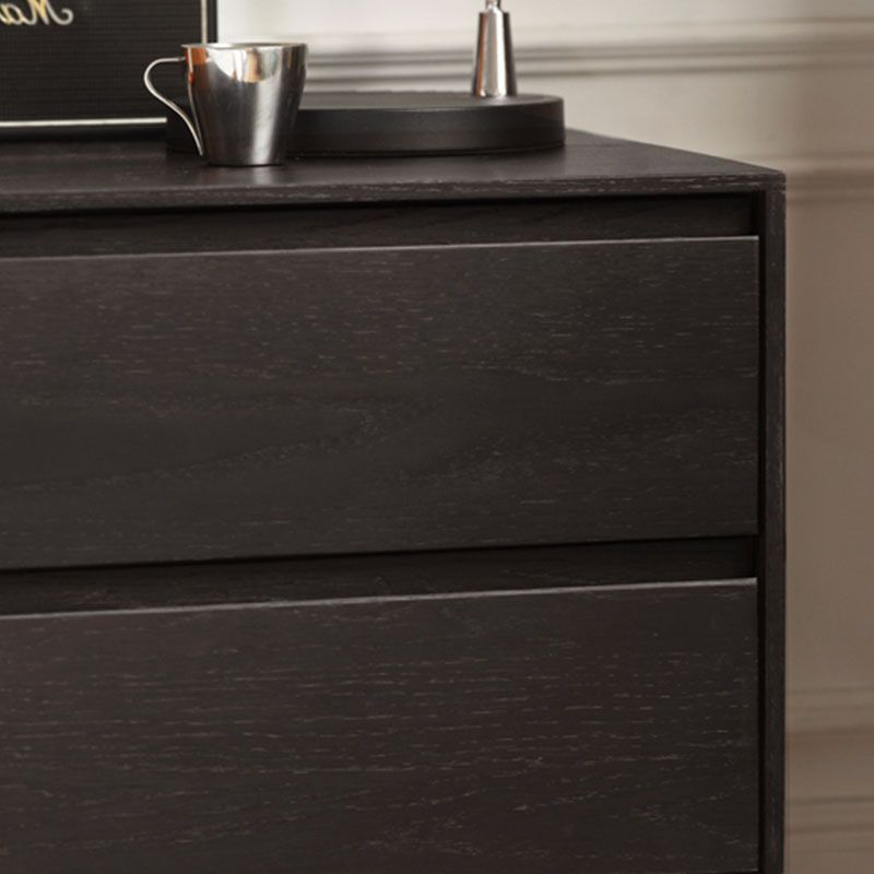 Mid Century Modern Wooden Nightstand with 2 Drawers for Bedroom