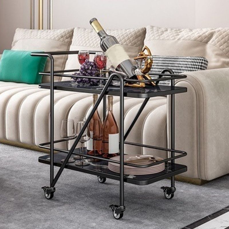 29.92" High Rolling Modern Prep Table Stone Prep Table for Dining Room