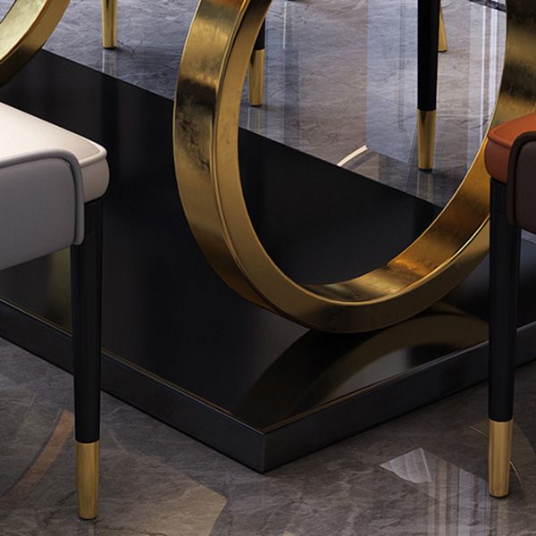 Glam Dinette Table Rectangle Stone Dining Room Table for Home