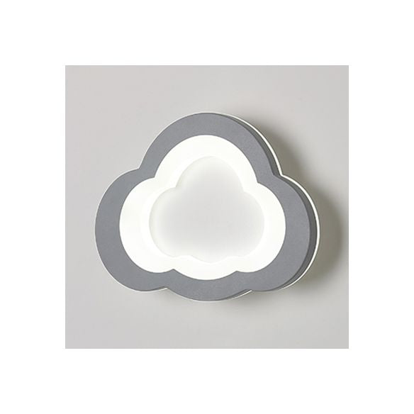 Integrated Led Cartoon Wall Mount Light Modern Simple Acrylic Wall Lighting in White