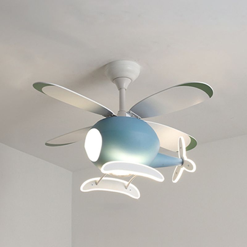 Avión para niños Avión colgante Iluminación Metal LED LED Semi Flush Lámpara montada