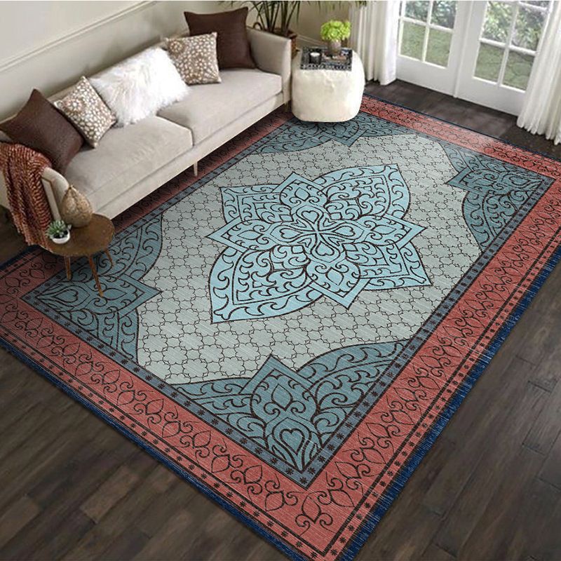 Tappeto di stampa damask marocchina multicolore in polipropilene tappeto resistente alle macchie resistenti a tappeto anti-slip per arredamento per la casa