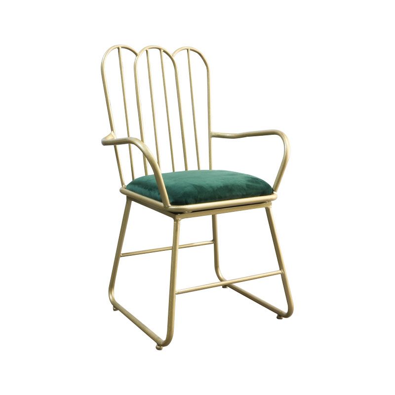 Nordic Metal Dining Room Chairs Slat Back Side Chair for Restaurant Use