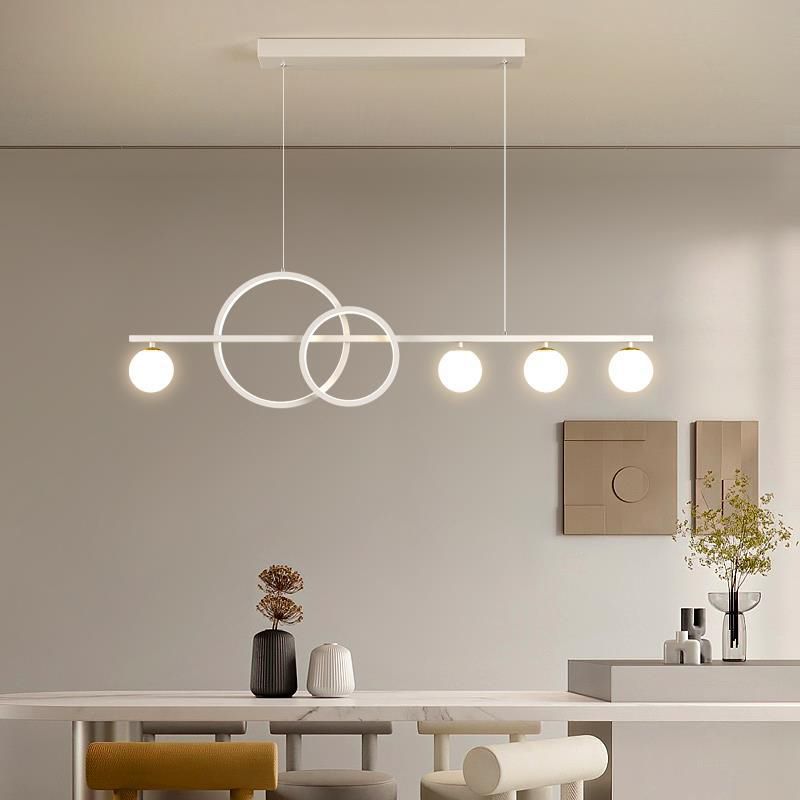 5/6-Light Modernism Black/White Island Lighting LED Ceiling Light for Dining Room