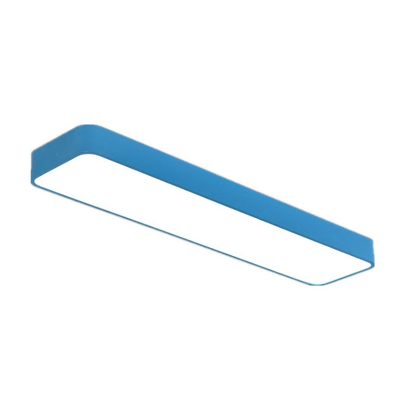 Plafonnier LED de forme rectangulaire en fer moderne, 1 lumière, encastré pour chambre d'enfant