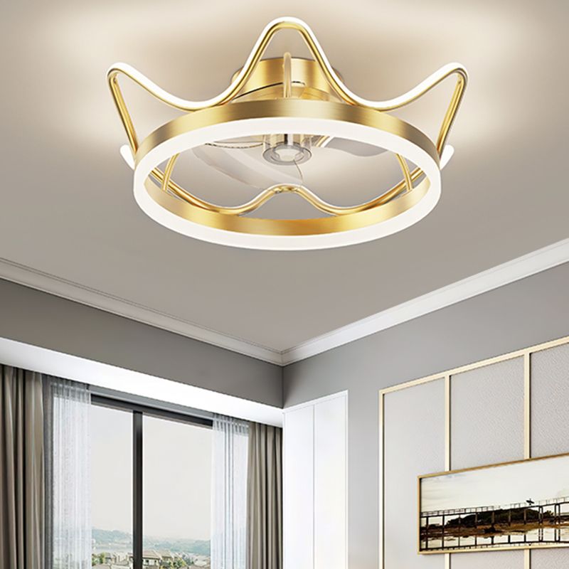 Modern Ceiling Fan Light Simple LED Ceiling Mount Lamp with Acrylic Shade for Bedroom