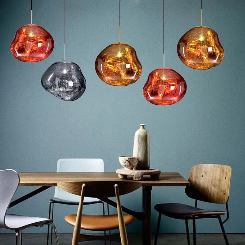 1 Light Glass Pendant Ceiling Lights Modern Orb Hanging Ceiling Lights for Dining Room