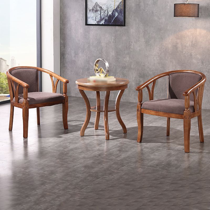 Silla de comedor tradicional de madera maciza, sillón de comedor de lino para restaurante