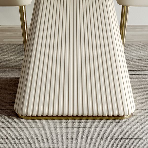 Glam Style Rectangle Table Set 1/4/5/6 Pieces Dining Set with Metal Legs