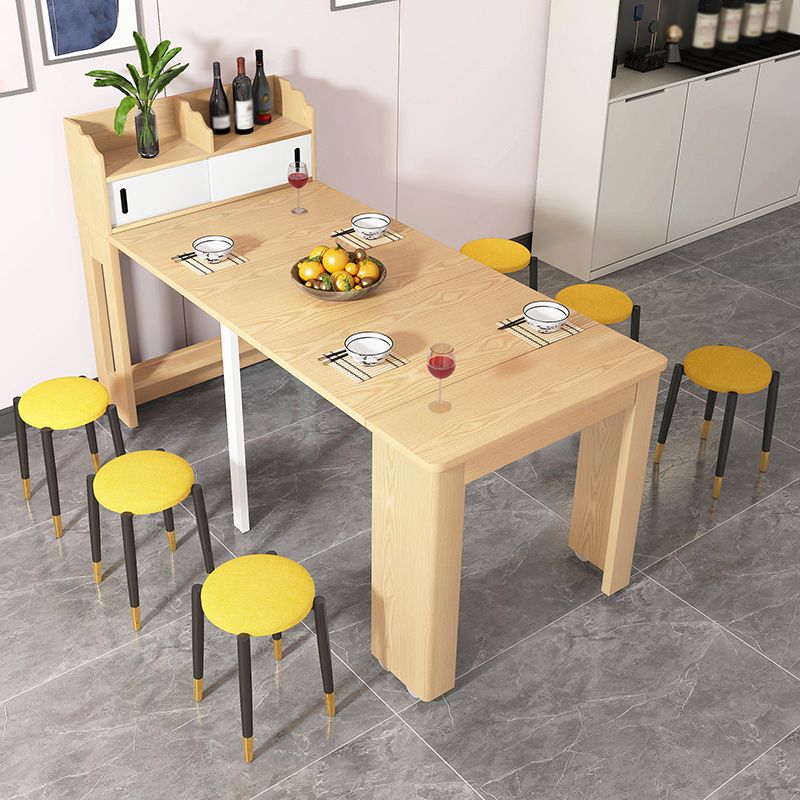 73 '' opvouwbare populier houten eettafel uitbreidbare rechthoektafel (alleen tafel)