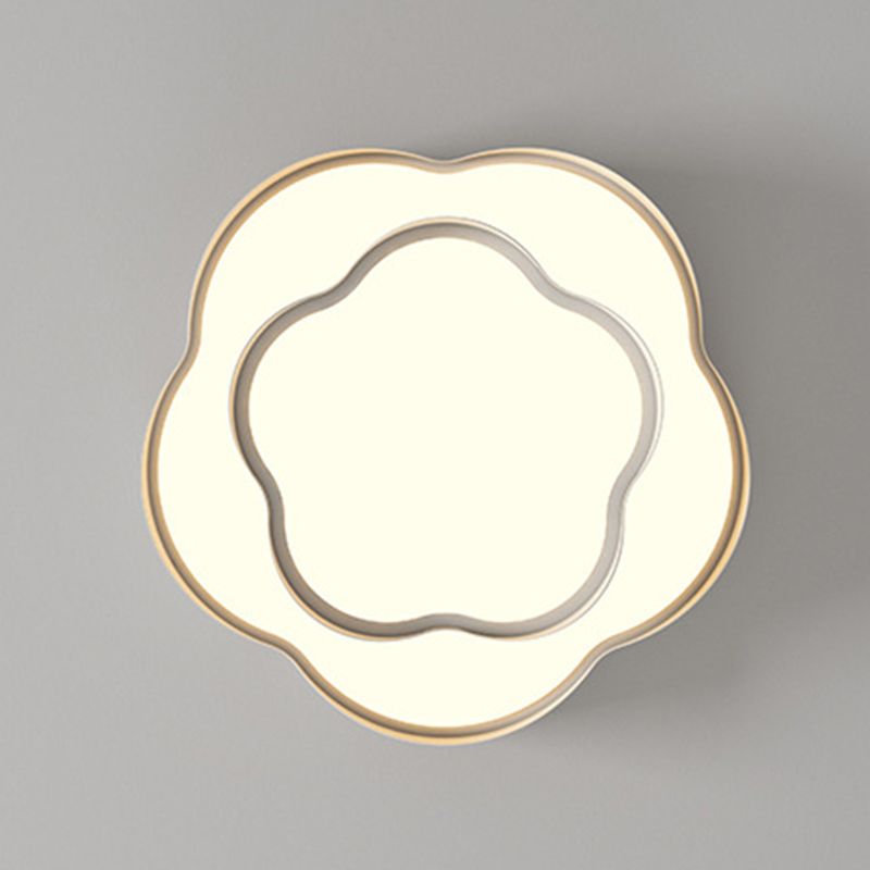 Modernism Flush Mount 2-Tier Ceiling Mounted Fixture in White for Bedroom
