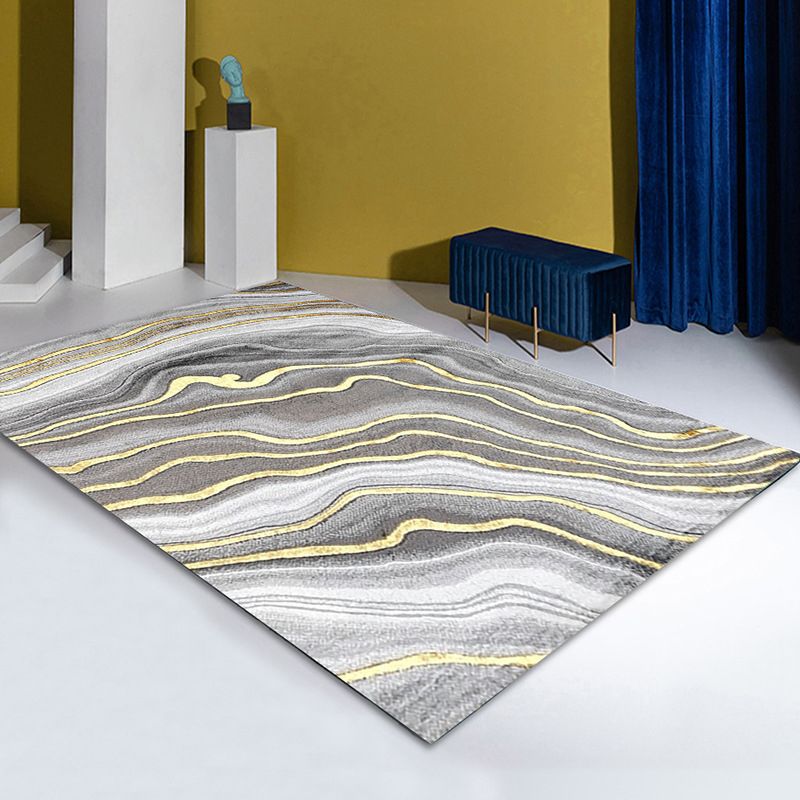 Minimalist Rug Modern Abstract Pattern Carpet Polyester Stain Resistant Area Rug for Living Room