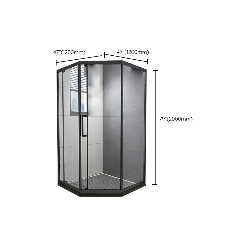 Black Double Sliding Shower Bath Door Framed Clear Shower Doors